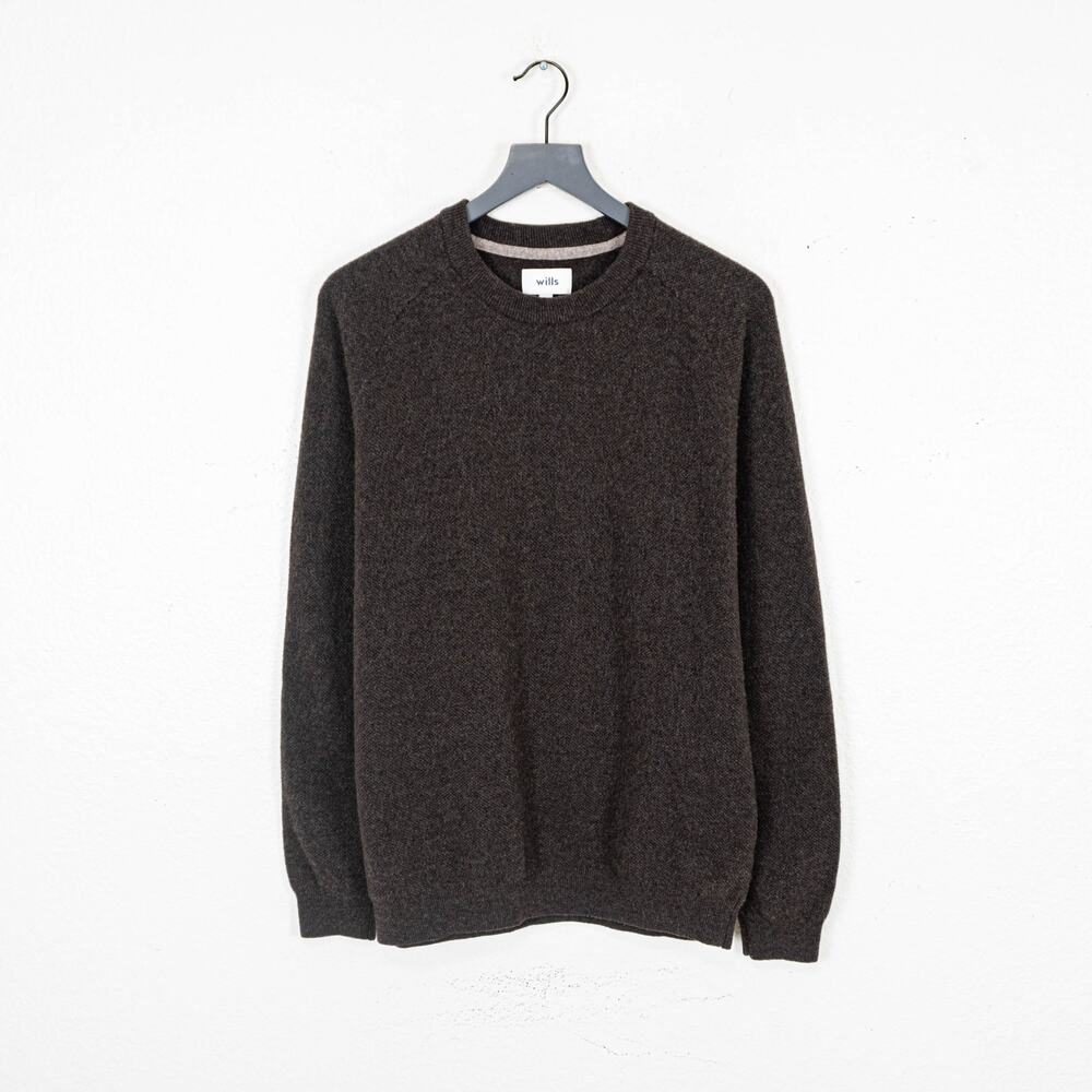 Wills of Huckberry Merino Wool Crewneck Sweater Chocolate Brown sz Medium